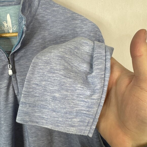 Johnnie-O Heathered Performance Quarter Zip Pullover Blue Men’s Medium - Picture 2 of 7